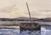 William Stott of Oldham, Boat at Low Tide
